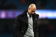 MANCHESTER, ENGLAND - MARCH 08:  Josep Guardiola, Manager of Manchester City looks dejected after the full time whistle during the Premier League match between Manchester City and Stoke City at Etihad Stadium on March 8, 2017 in Manchester, England.  (Photo by Shaun Botterill/Getty Images)